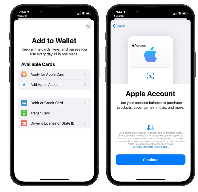 番阳镇苹果手机维修分享iOS 15.5钱包App如何添加 Apple 账户 